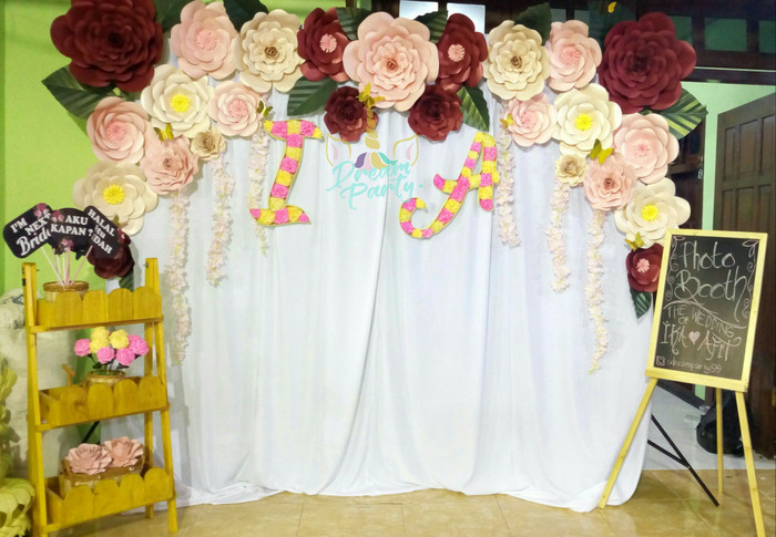 jual sewa backdrop photobooth backdrop paper flower dreamparty paper flower photobooth backdrop