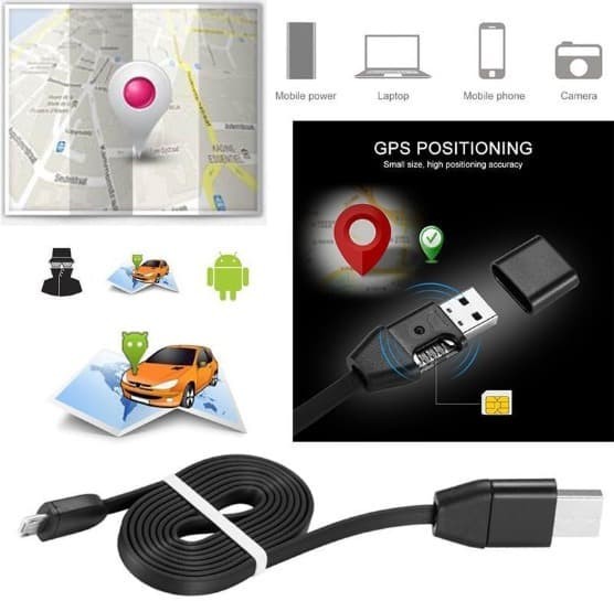 Audio Sound Listening Real Time GSM GPRS Tracking Device Fits for iPhone and Android Support SIM Card 2-in-1 Mini Spy GPS Tracker for Vehicles and USB Charger Cable