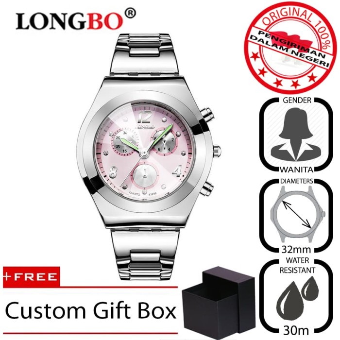 Jam Tangan Wanita Original Import Longbo (Casio / Guess / Skmei) 8399 - Pink