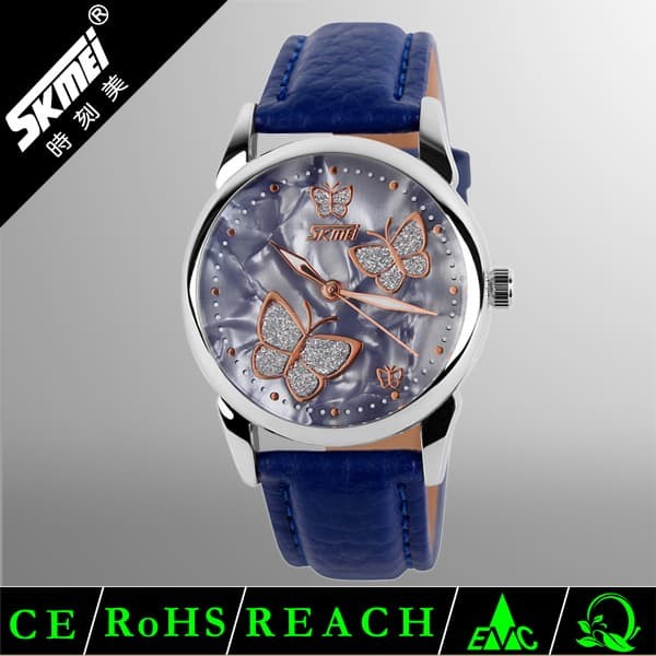 SKMEI Butterfly 9079 Biru Original Jam Tangan Import Murah Tahan Air - Merah Muda