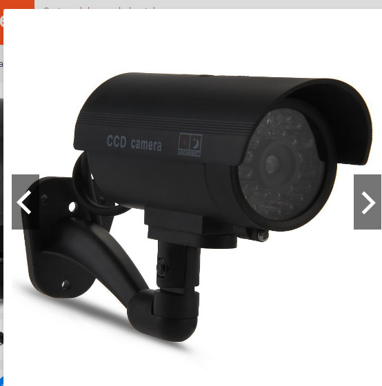 LED CCTV Dummy Replika Kamera Dummy FAKe Free Stiker "Warning CCTV" - Hitam