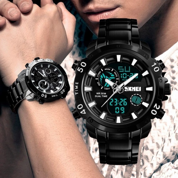 Jam Tangan Led Pria Original Skmei Water Resistant Casual Rolex Sport