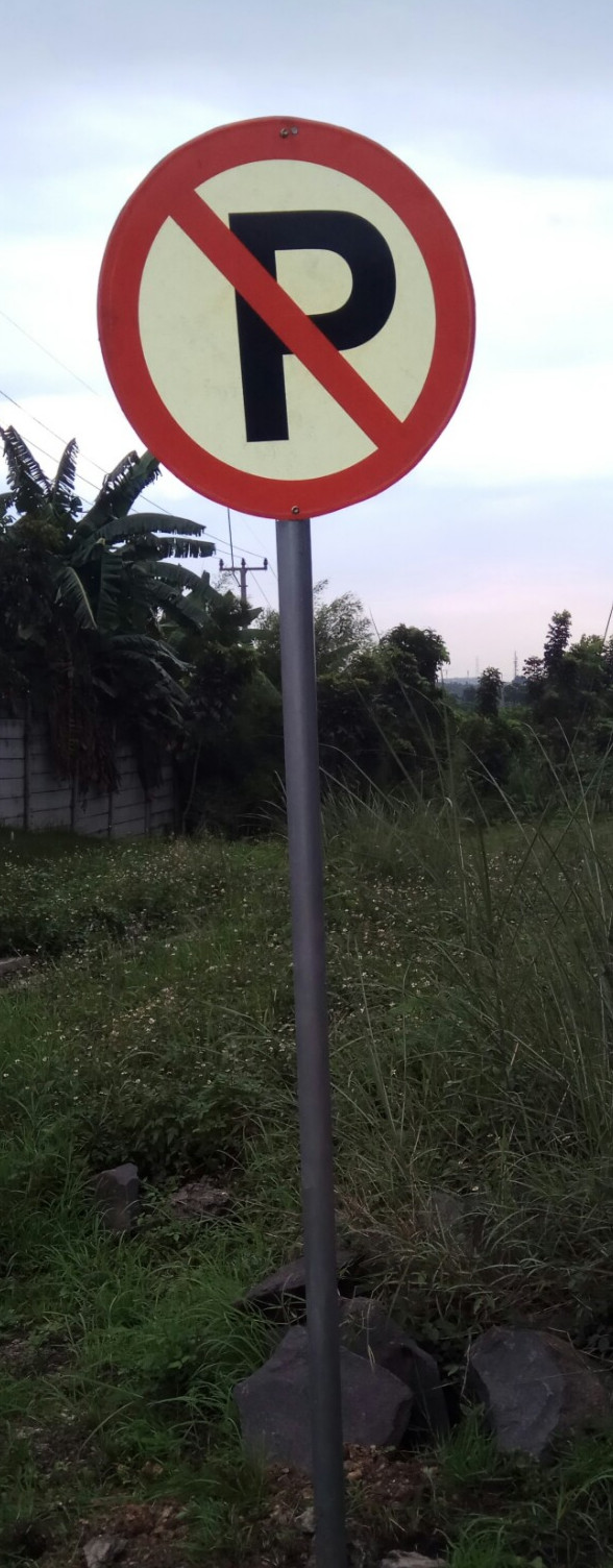 Jual Rambu Lalu Lintas ( uk. Diameter 60 cm ) dengan Tiang tanam