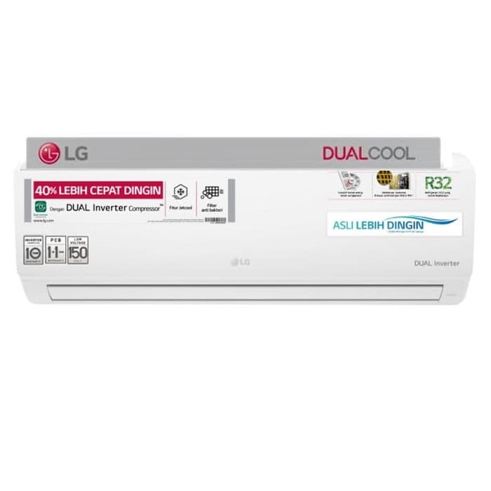 Jual LG AC Dual Cool Eco Inverter 1/2 PK T06EV4 [IN OUTDOOR UNIT