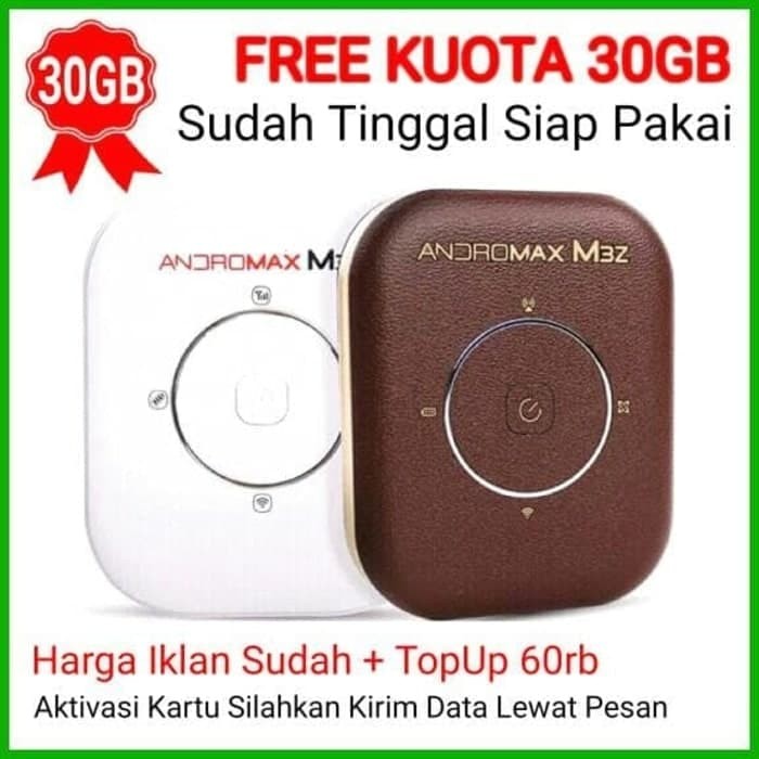 Modem WiFi MiFi Smartfren Andromax M3Y 4G LTE (KUOTA 30 GB)