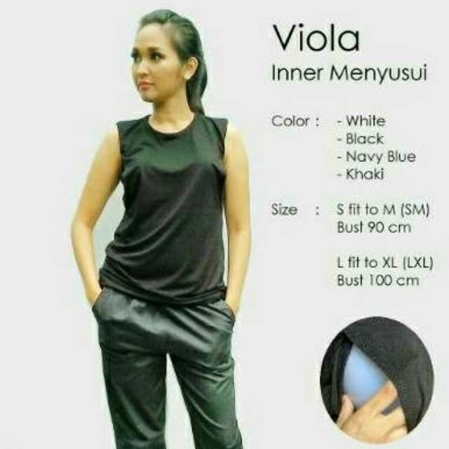 Baju Hamil Menyusui Viola Black Kaos Inner Busui Manset Murah Justmom