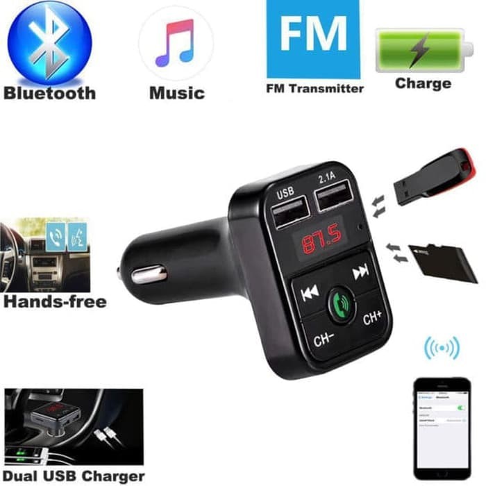 Car SUV Wireless BT FM Transmitter MP3 Player LCD Hands Free 2USB Charger