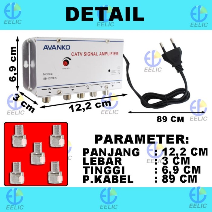 EELIC CSA-1020EK4 MIX PENGUAT SINYAL 20 dB CATV SIGNAL AMPLIFIER TV BR