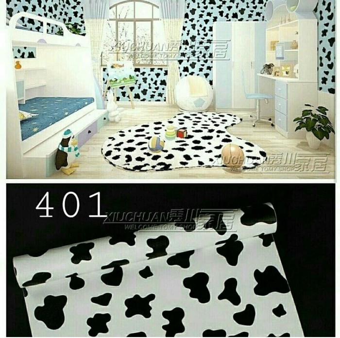 jual wallpaper sticker murah motif dalmatian 10 meter - kota bekasi