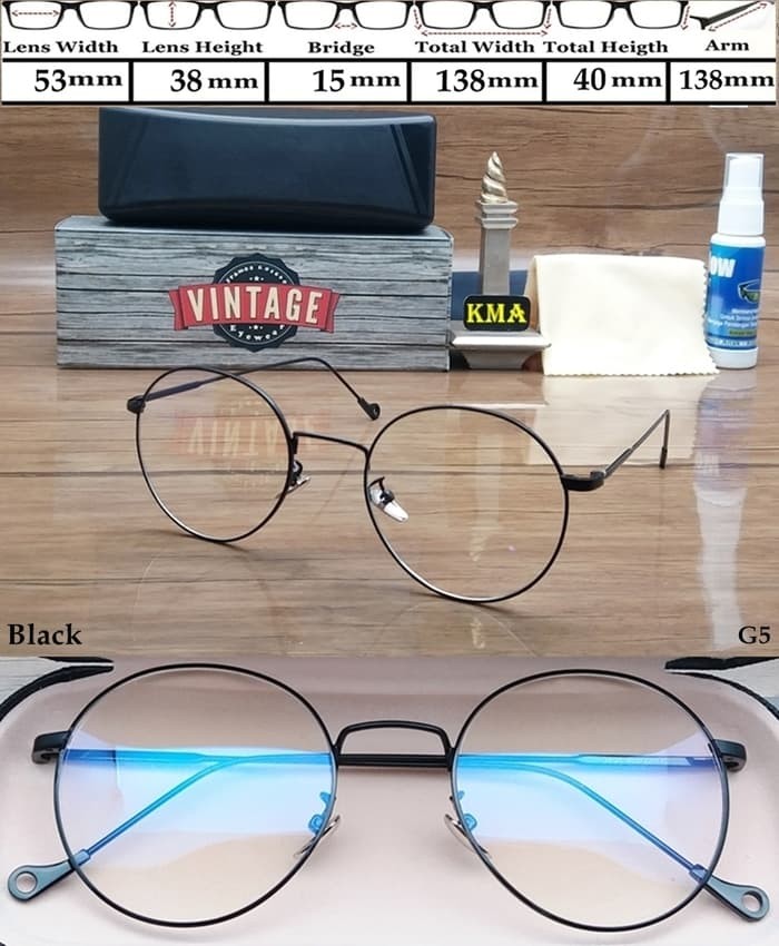 frame kacamata minus VINTAGE frame kacamata korea minus bulat metal