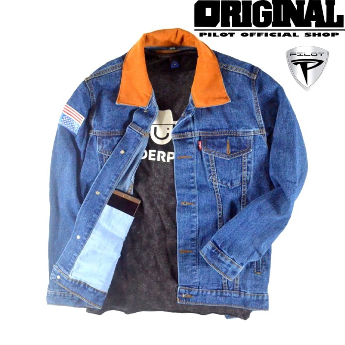 Jaket Dilan Jean Original Premium Biowash / Jaket Pria - biowash, M