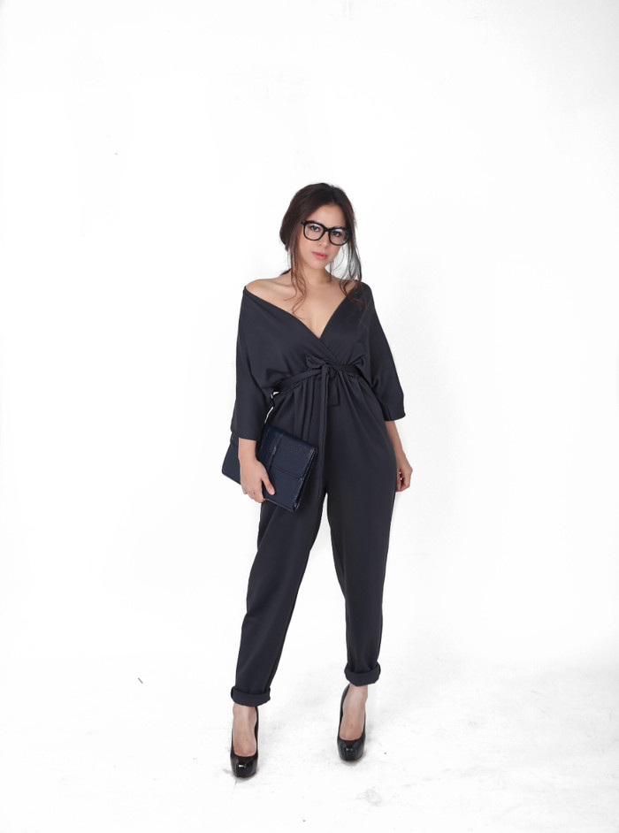 petite blue jumpsuit