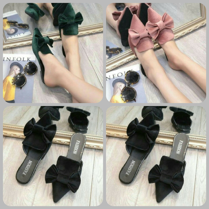 Sandal Flat Slop Pita kets adidas Nike puma Vans Boots Wedges Heels - Hijau Tua, 40