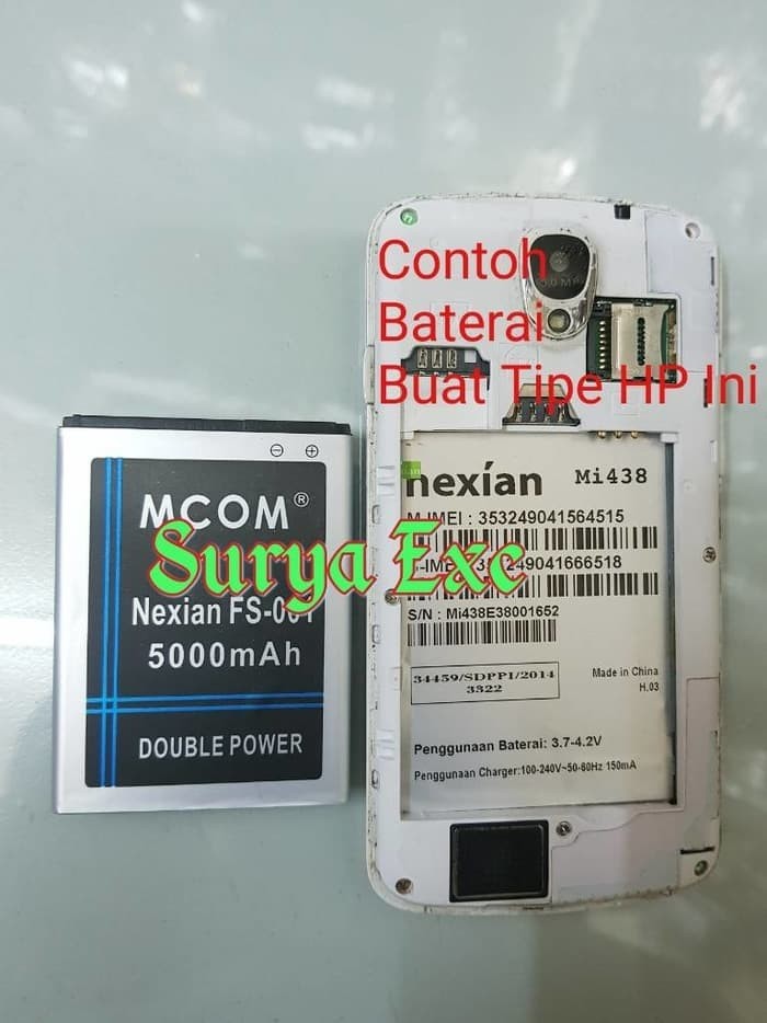 Baterai Nexian FS 001 / FS001/ Code HP Mi438 Mi 438 Double Power IC