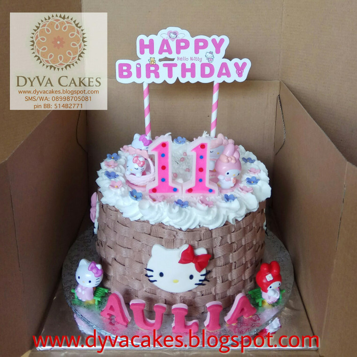 Jual Hello Kitty Birthday Cake Dia18cm Dyva Cakes Tokopedia