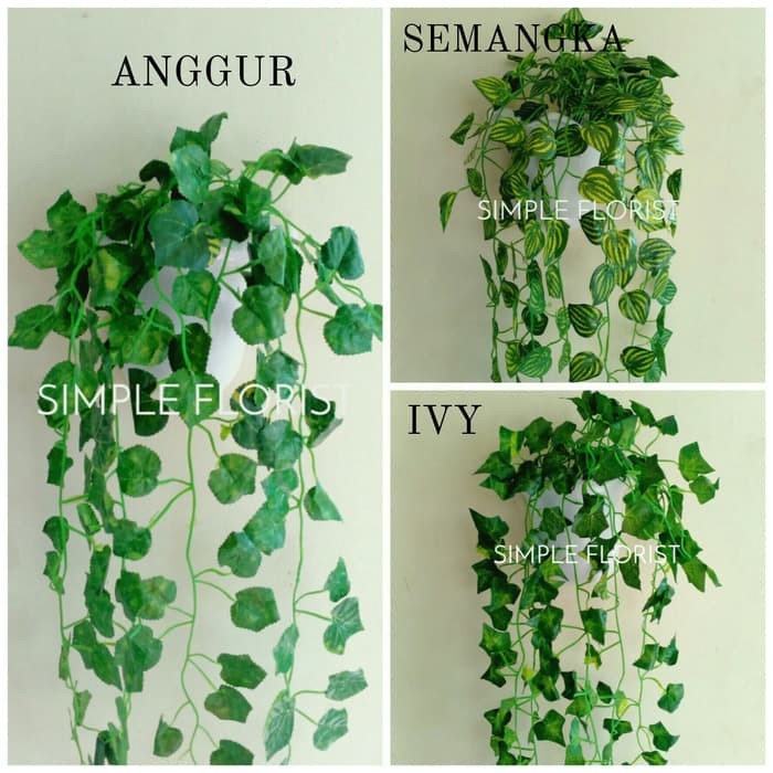 Jual Daun Hias Gantung / Artificial - Hiasan Tanaman [sudah pot] - Kota Bandung