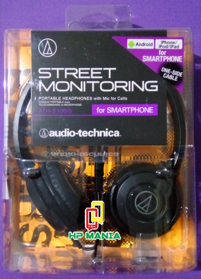 AUDIO TECHNICA ATH-S100IS HEADPHONE ATH - S100IS ASLI GARANSI RESMI - Hitam