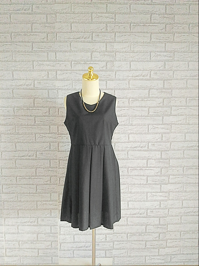 black mini skater dress
