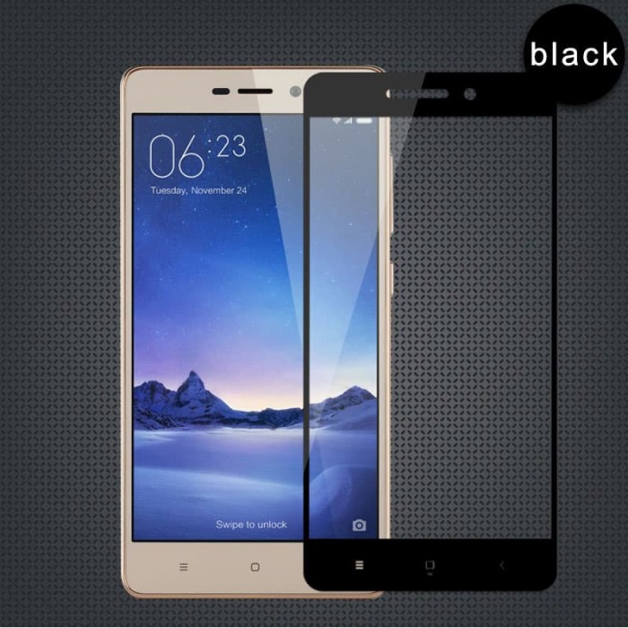 Full Cover Tempered Glass Warna Xiaomi Redmi 3 / 3s / 3 Pro