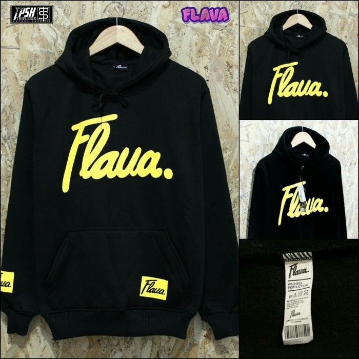 Jaket Hoodie Pria original Triple Six Flava Series Hitam - Biru