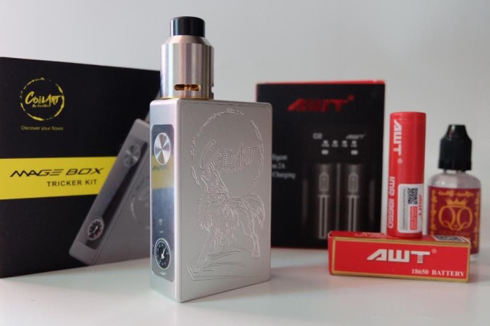 paket siap ngebul mage box mod kit RDA authentic include AWT cha