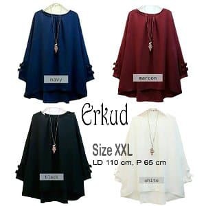 Atasan Wanita Erkud Tunik Baju Muslim Blus Muslim Limited