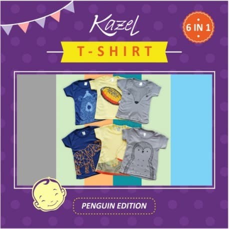 Baju Atasan Anak / Kaos Anak (Kazel Tshirt Unisex Penguin Edition)