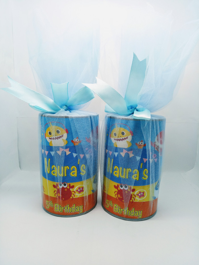 Celengan kaleng custom karakter baby shark