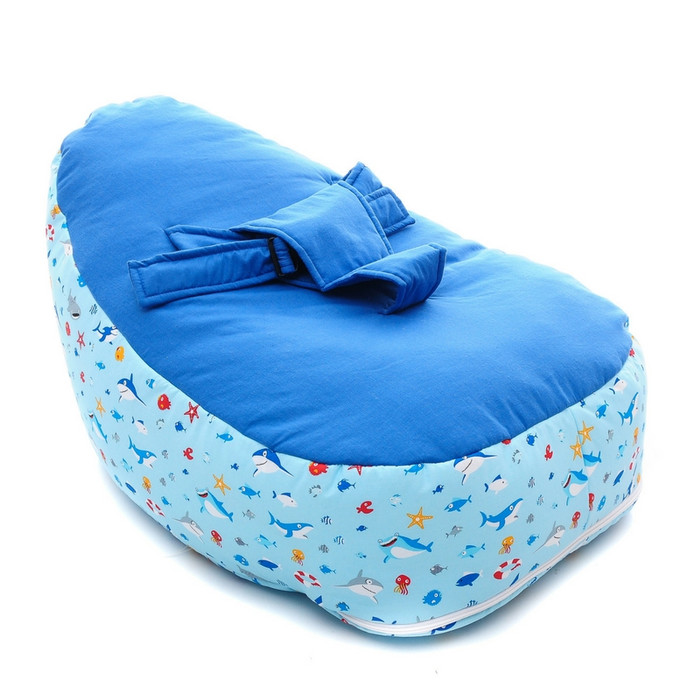 Baby bean bag Blue Animal | Kasur atau sofa bayi
