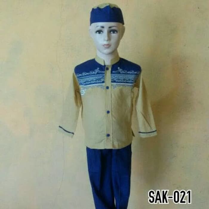 Baju Anak Muslim Lengan Pendek Baju Koko Anak Laki - laki SAK 021 1