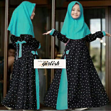 Baju muslim/gamis anak Syari kids vee DM katun fit 5- 9 tahun 1