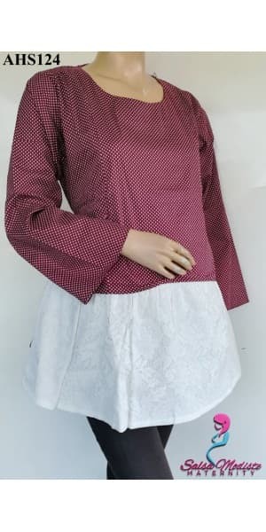 Baju Hamil dan Menyusui Polkadot Brukat AHS124 3
