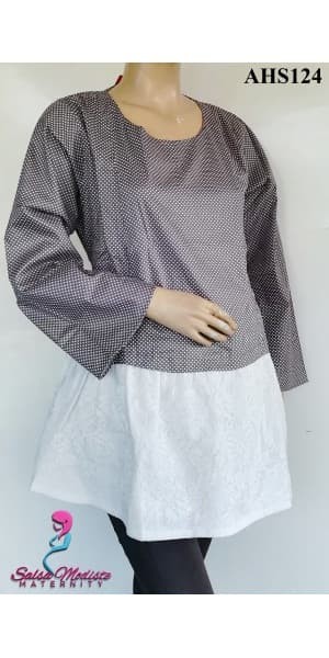 Baju Hamil dan Menyusui Polkadot Brukat AHS124 1