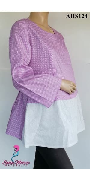 Baju Hamil dan Menyusui Polkadot Brukat AHS124 2