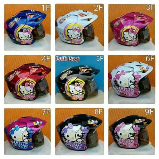 Helm Takira Motif "HELLO KITTY" Kualitas SNI