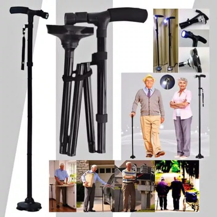 Foto Produk Trusty cane alat tongkat bantu jalan manula lipat lampu led dari good shop 88