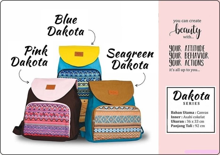 Tas Ransel Serut Heejou Pink Dakota Backpack ABG Design Modern Canti