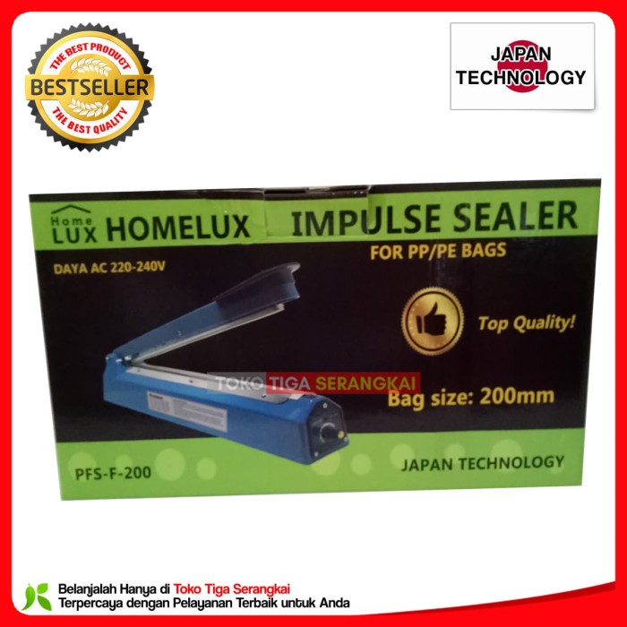 Homelux Impulse Sealer PFS 200 Alat Press Plastik 20 cm .
