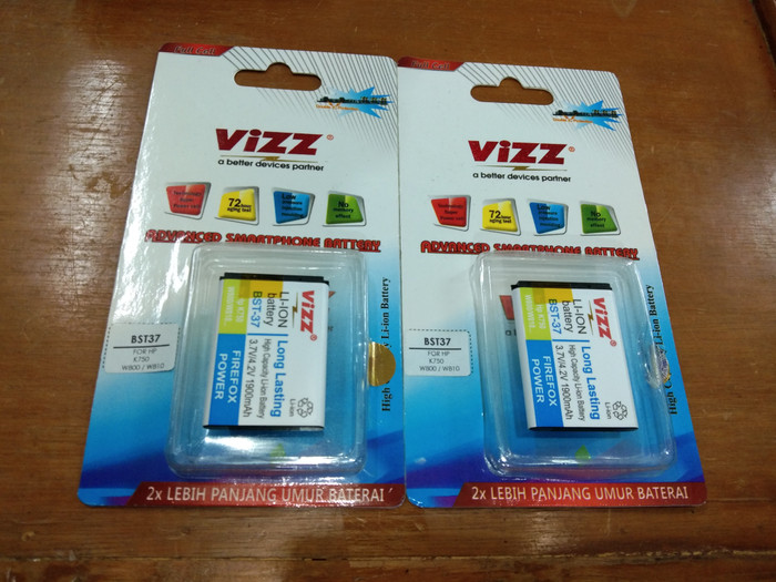 BATRE BATERAI BATTERY DOUBLE POWER VIZZ SONY BST37 BST 37 XPERIA K750 .