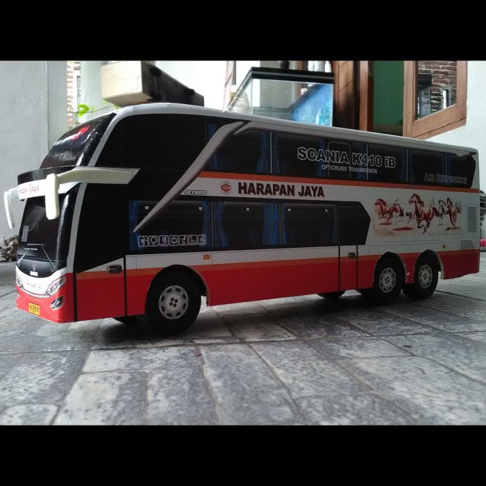 Jual Miniatur Bus Harapan Jaya Double Deck Indobus Collection