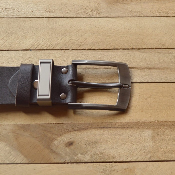 ikat pinggang pria kulit asli warna coklat - gesper - belt -sabuk 019