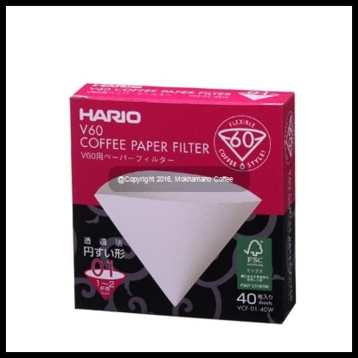 HARIO V60 COFFEE PAPER FILTER / KERTAS FILTER KOPI VCF-01-40W