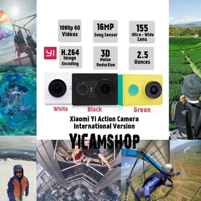 JUAL XIAOMI YI ACTION CAMERA - 16 MP - INTERNATIONAL VERSION - HITAM