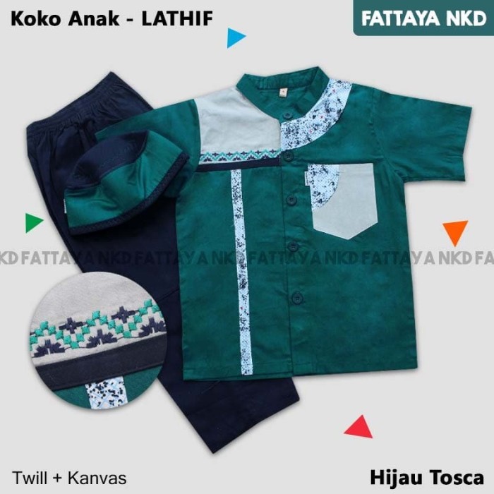Setelan Koko Anak Fattaya, Lathif, Size 6, Baju Taqwa Anak 1