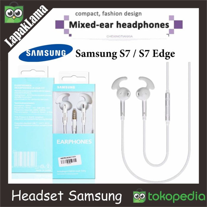 Turun Harga Headset Handsfree Samsung Galaxy S7 S7 Edge Earphone HF G