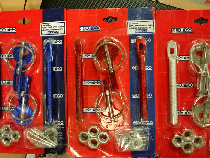 Blue Sparco Universal Pro Series Functional Steel Hood Pins Color