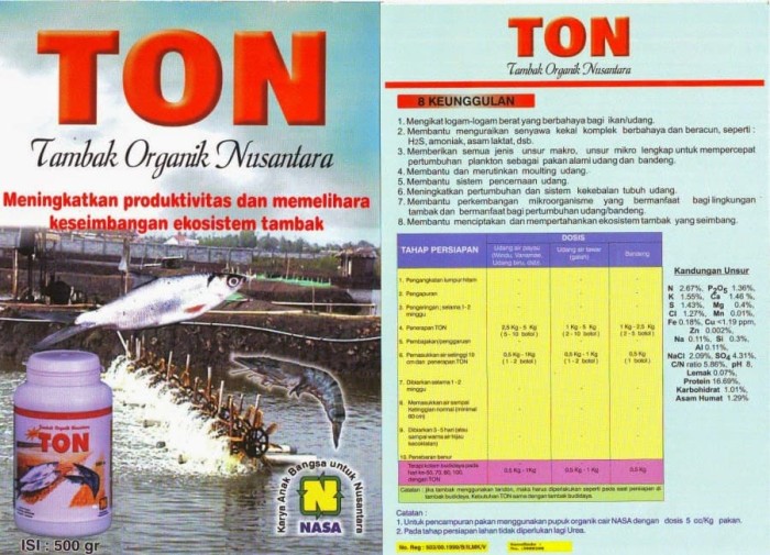 TON 3KG Original Nasa Pupuk Tambak Organik / Stockist Pusat Nasa