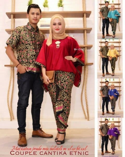 PROMO 0000938 BAJU BATIK COUPLE SARIMBIT SERAGAM PESTA HIJAB BAJU 4