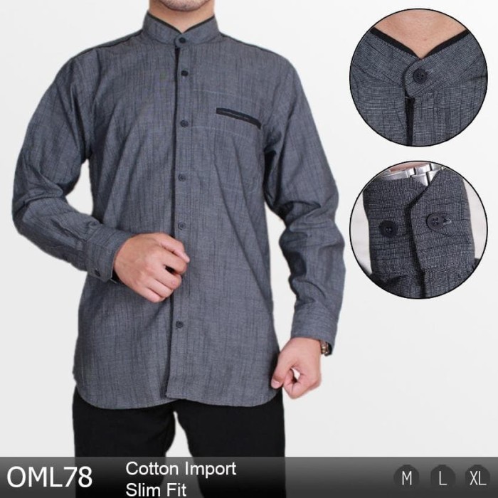 Baju Koko Lengan Panjang Pria Busana Muslim Modern Slim Fit 1