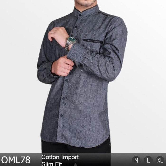 Baju Koko Lengan Panjang Pria Busana Muslim Modern Slim Fit 2